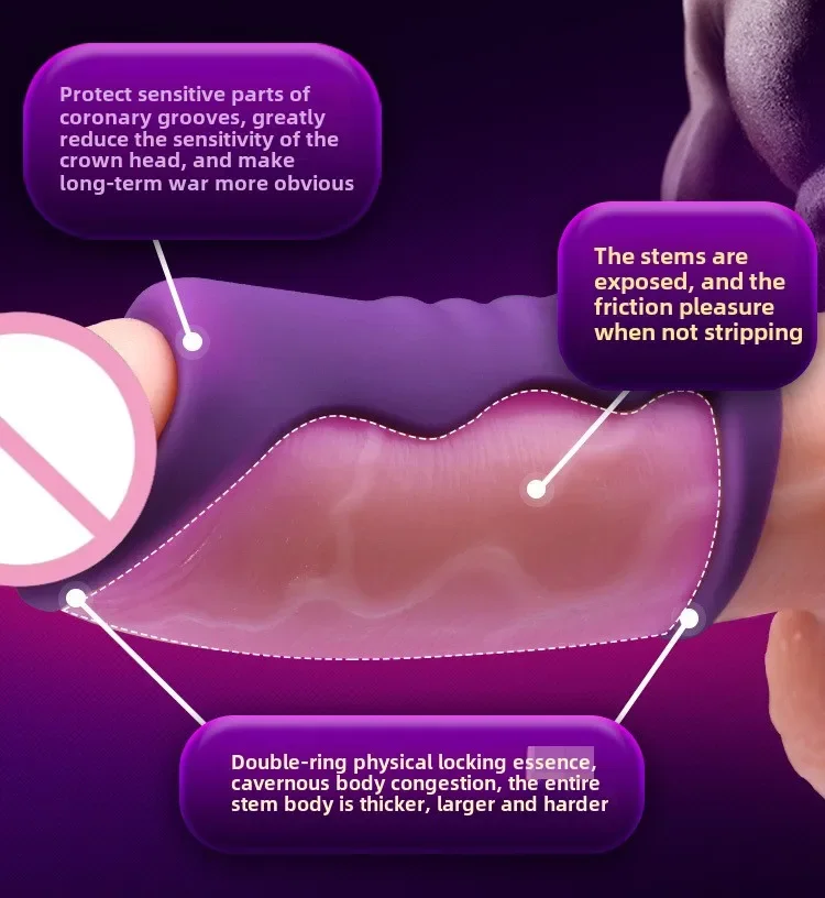 Male Penis Cock Rings Silicone Ruyi Rings Delay Ejaculation Sexy Erection Locked Sperm Rings Couple Lover Sex Toys For Men Black