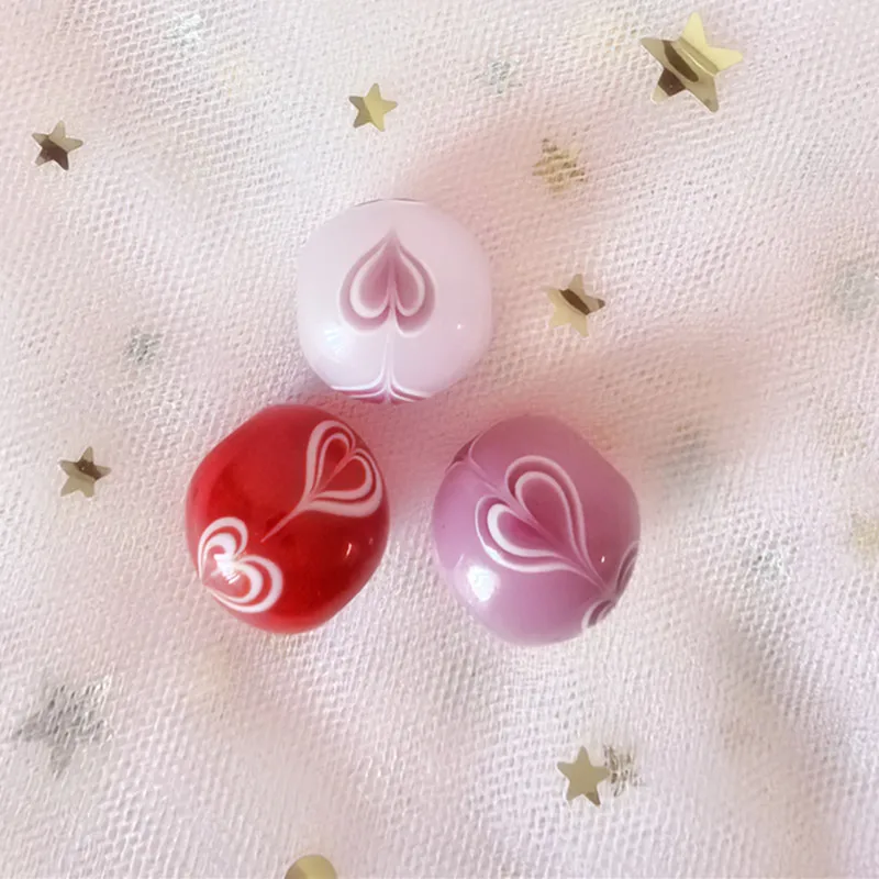 

2pcs of High Quality Handmade Round Loose Lampwork Glass Beads for DIY Jewelry Making Bracelet Necklace Accessories