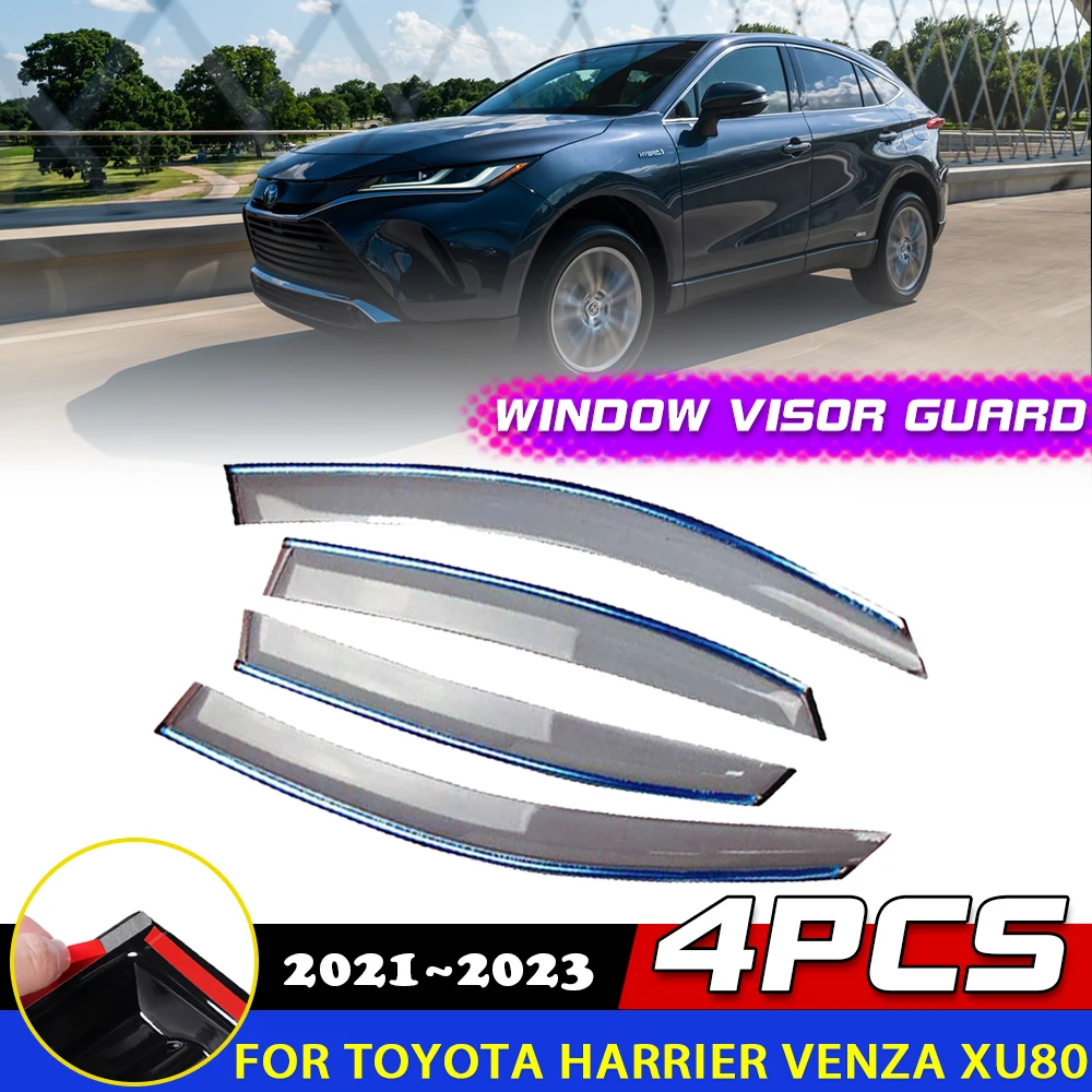 

Car Windows Visor for Toyota Harrier Venza XLE XU80 2021 2022 2023 Awnings Sun Rain Eyebrow Smoke Deflector Sticker Accessorie