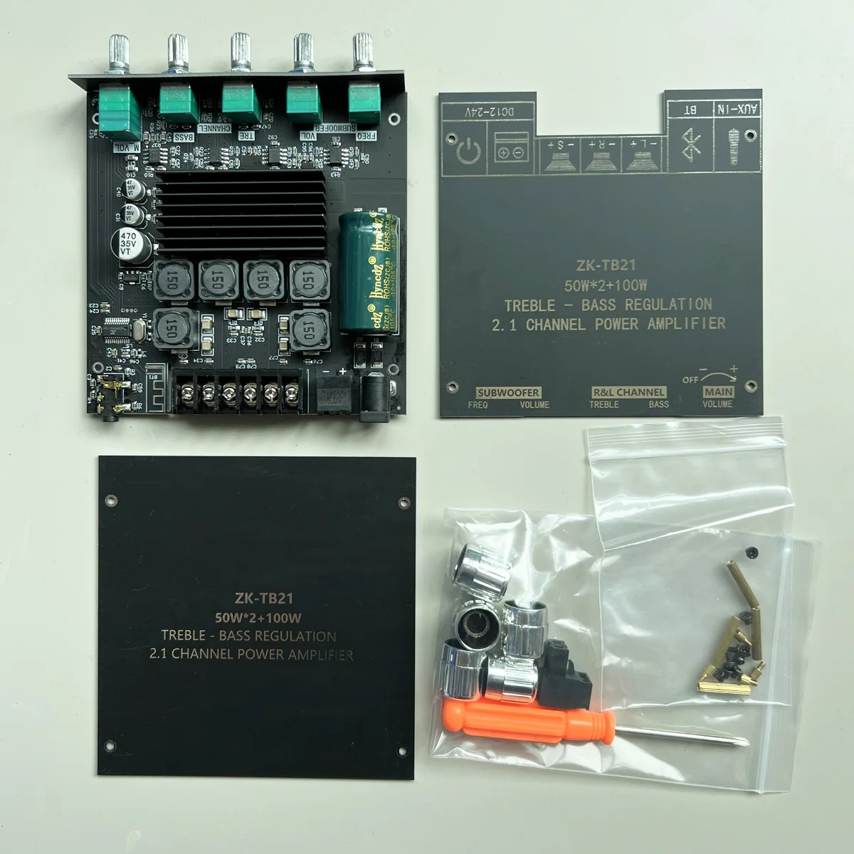 

Auto-partner ZK TB21 BT5.0 Stereo Receiver Amplifier Board 2.1 Channel Mini Wireless Digital AUX Bass Treble ZK-TB21