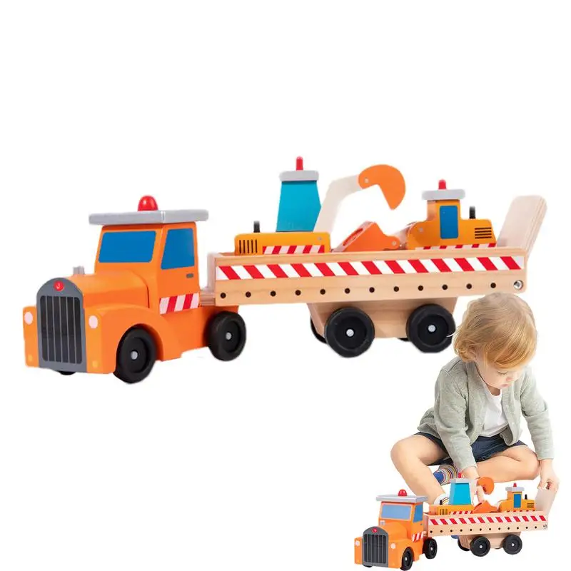 

Wooden Construction Truck Toys Set Safe Wooden Car Toys Construction Toys Construction Truck With Bright Colors For Birthday