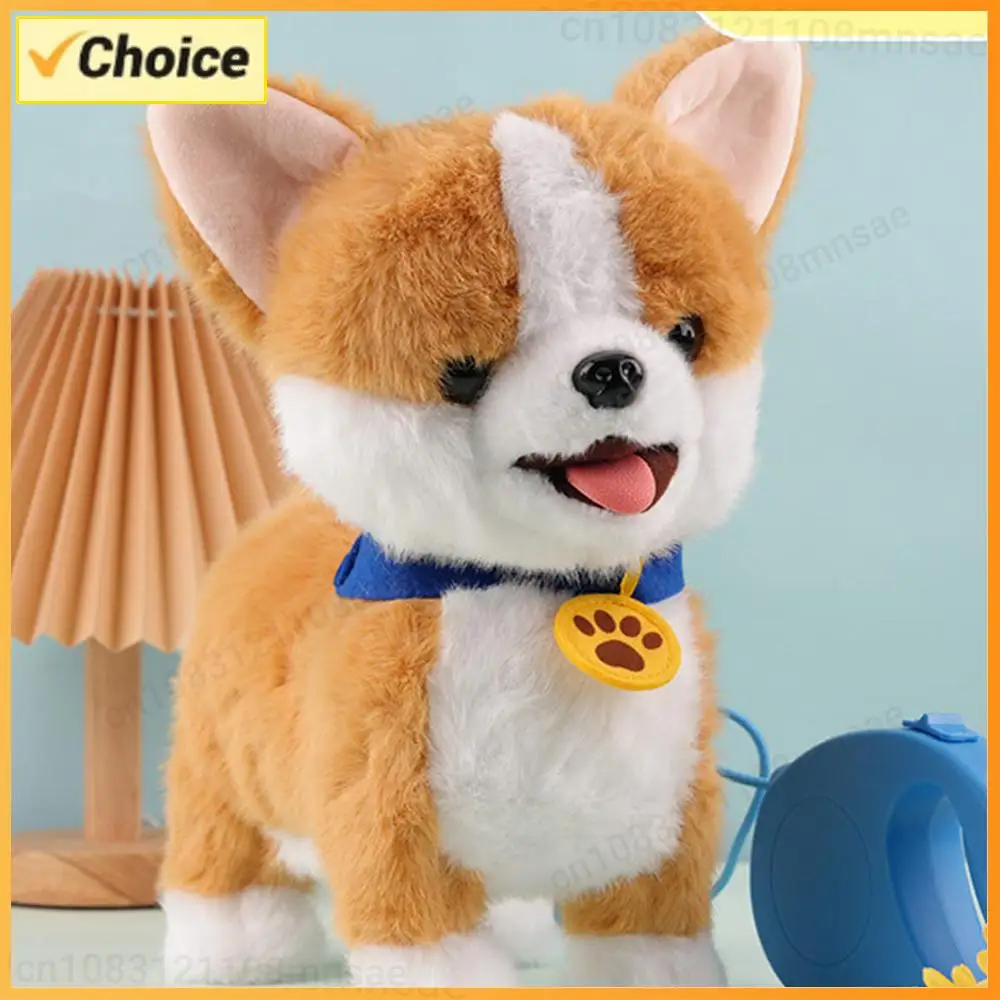 Giocattolo Interattivo Elettronico in Peluche con Telecomando e Guinzaglio, Animale Domestico Elettronico Interattivo per Età 4+