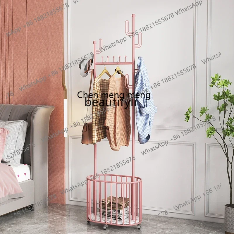 cn8350 LHY zq Light Luxury Coat Rack with Wheels Bedroom Floor Hanger Simple Modern Living Room Clothes Hanger
