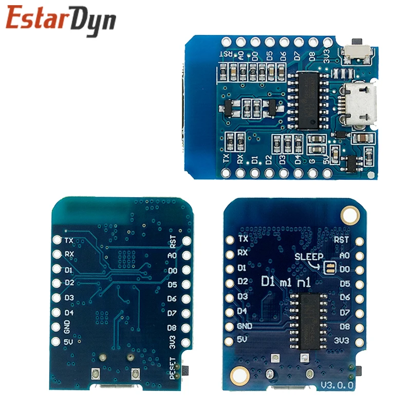 WeMos D1 Mini Pro V3.0 NodeMcu 4MB/16MB bytes Lua WIFI Internet de las cosas, placa de desarrollo basada en ESP8266 CH340G Nodemcu V2