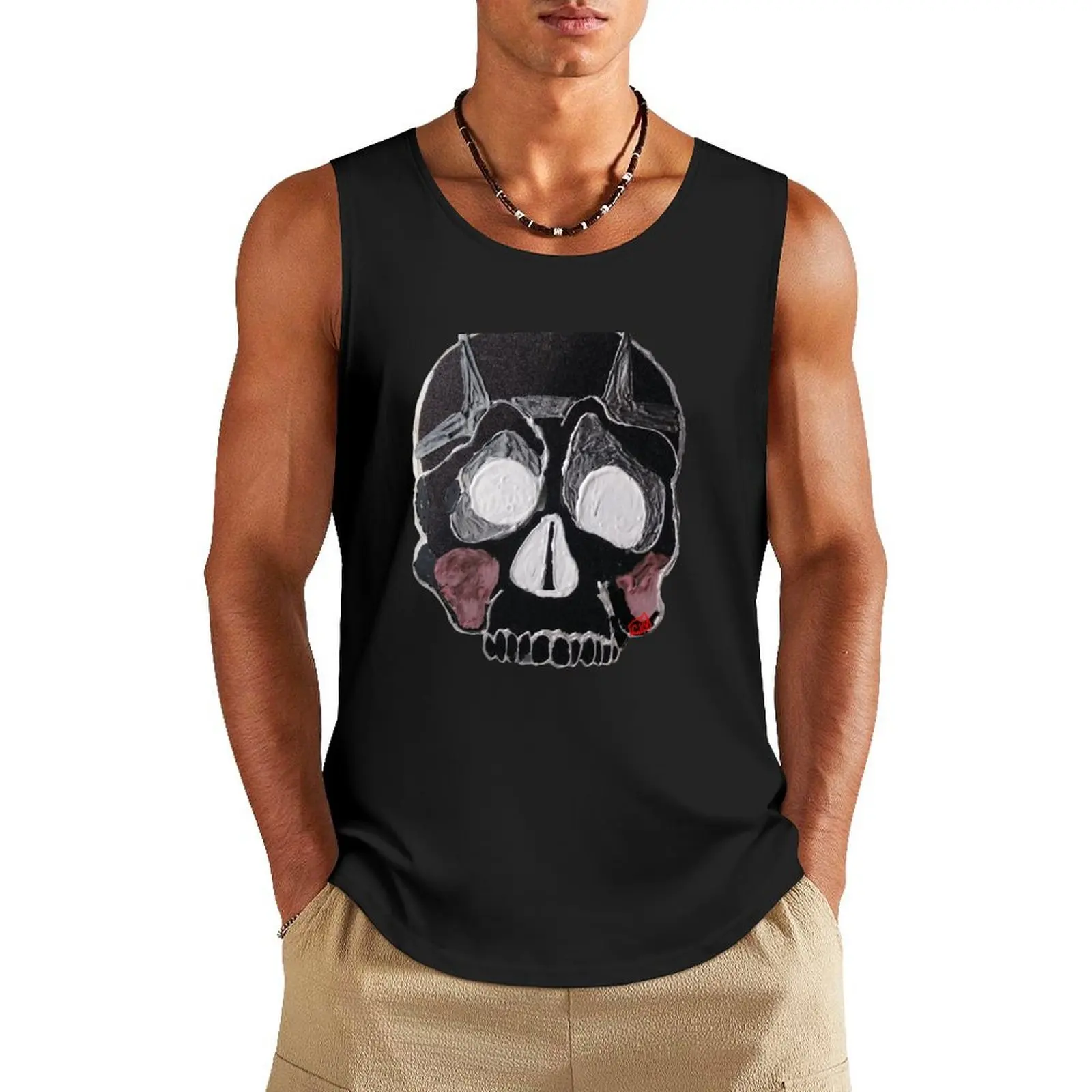 

Skeleton in a crown the last unicorn Tank Top muscle t-shirt sleeveless gym shirts male summer Men's tops men clothings