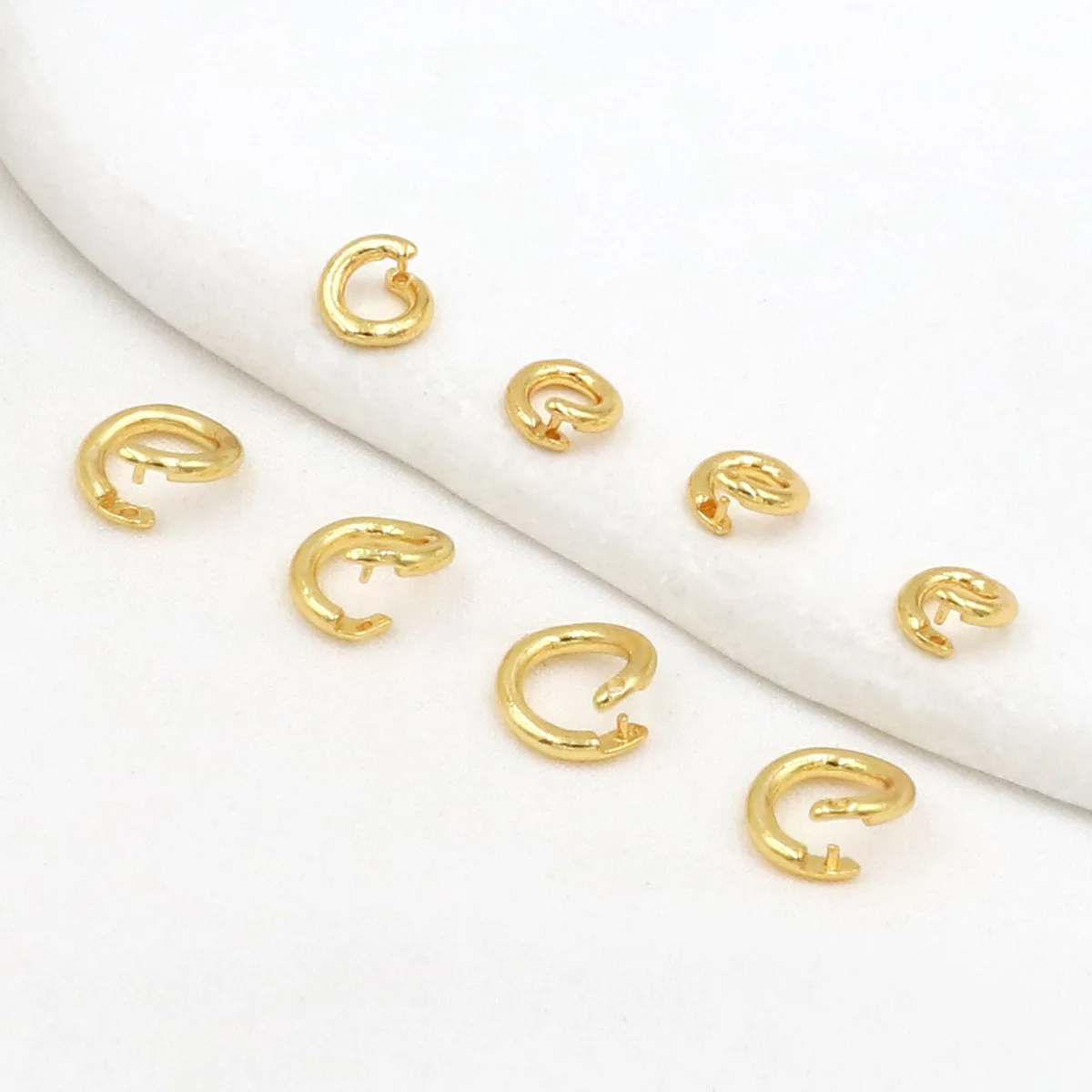 

Brass Open Jump Rings With Lock For DIY Necklace Bracelet Earrings Making 18K Gold Plated Split Rings Connector Jewelry Supplies