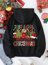 Christmas Printing Women's Hooded Hoodie Oversized Sweatshirts Graphic Holiday Sport Costumes Pullover Women's Clothing