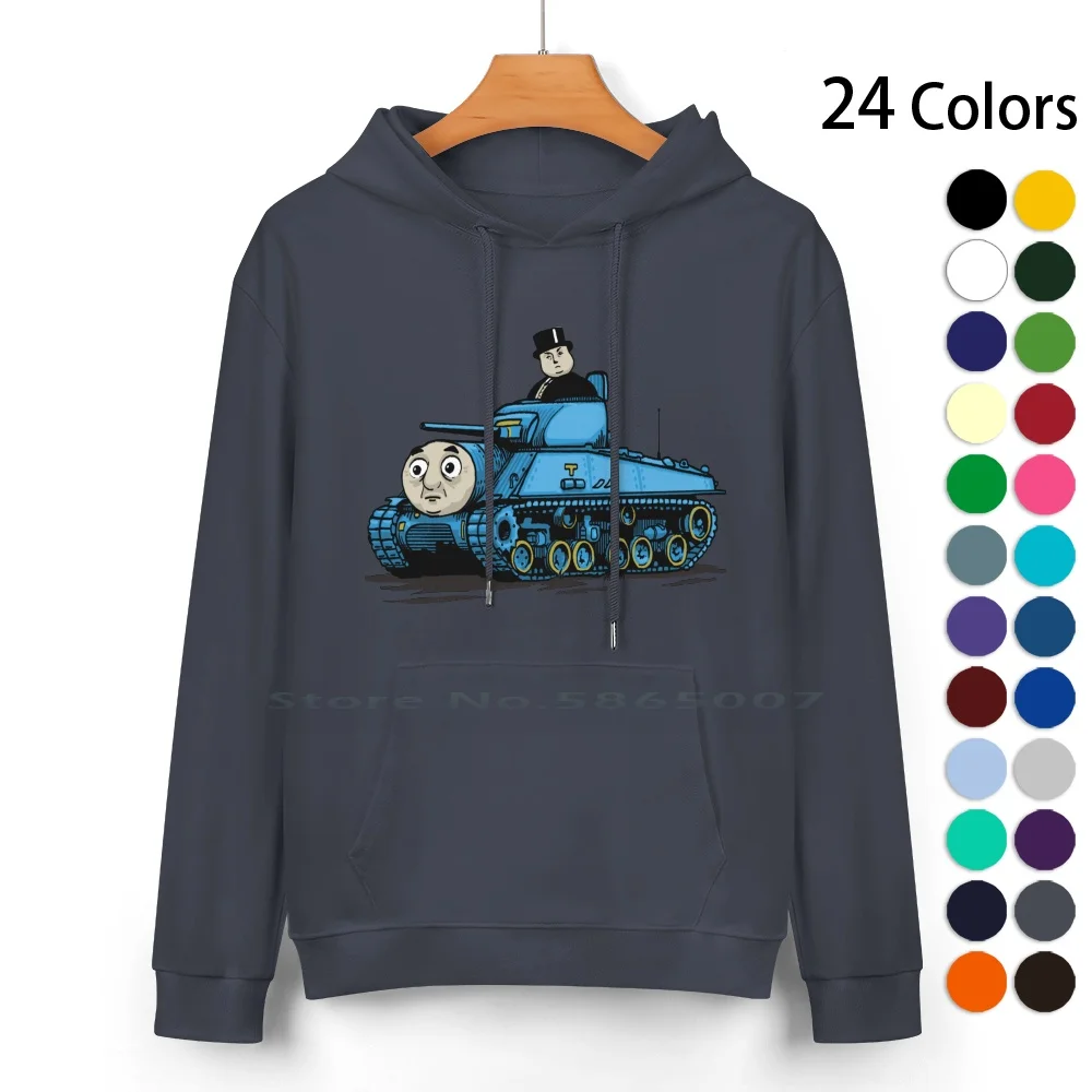 Thomas The Tank Pure Cotton Hoodie Sweater 24 Colors Thomas The Tank Engine Kids Childrens Funny Cartoon Blue 100% Cotton