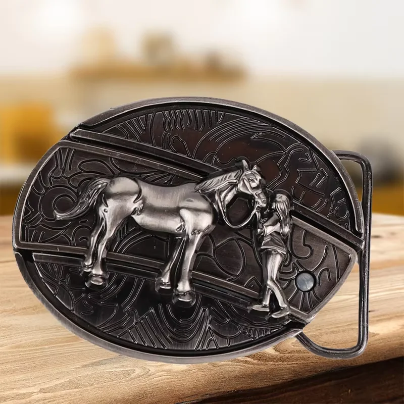 Embossed Belt Buckle Rock Hip Hop Punk DIY Belt Buckle for Men Jeans Zinc Alloy Western Belt Buckle Vintage-Cowboy