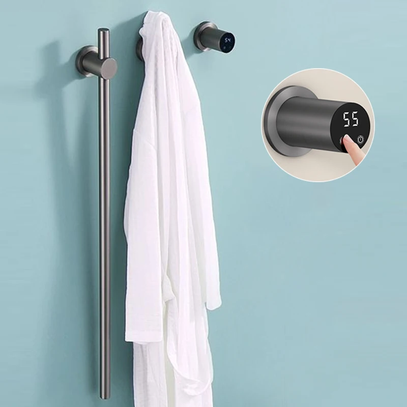 Bathroom Electric Heated Towel Rail Time Control Bath Towel Warmer Electric Towel Rack Concealed Support Wifi/No Wifi Ccontrol