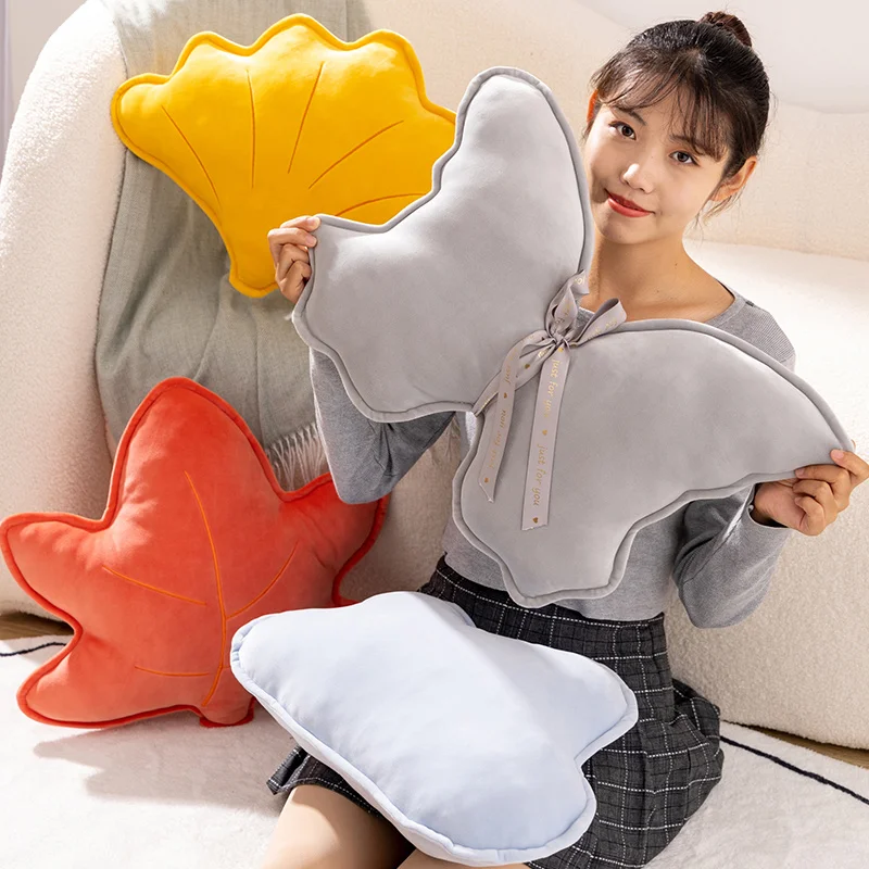 

Искусственная мягкая плюшевая подушка в виде листьев, облаков, бабочек, Мультяшные креативные супер мягкие куклы, Декор для дома и офиса, подарки