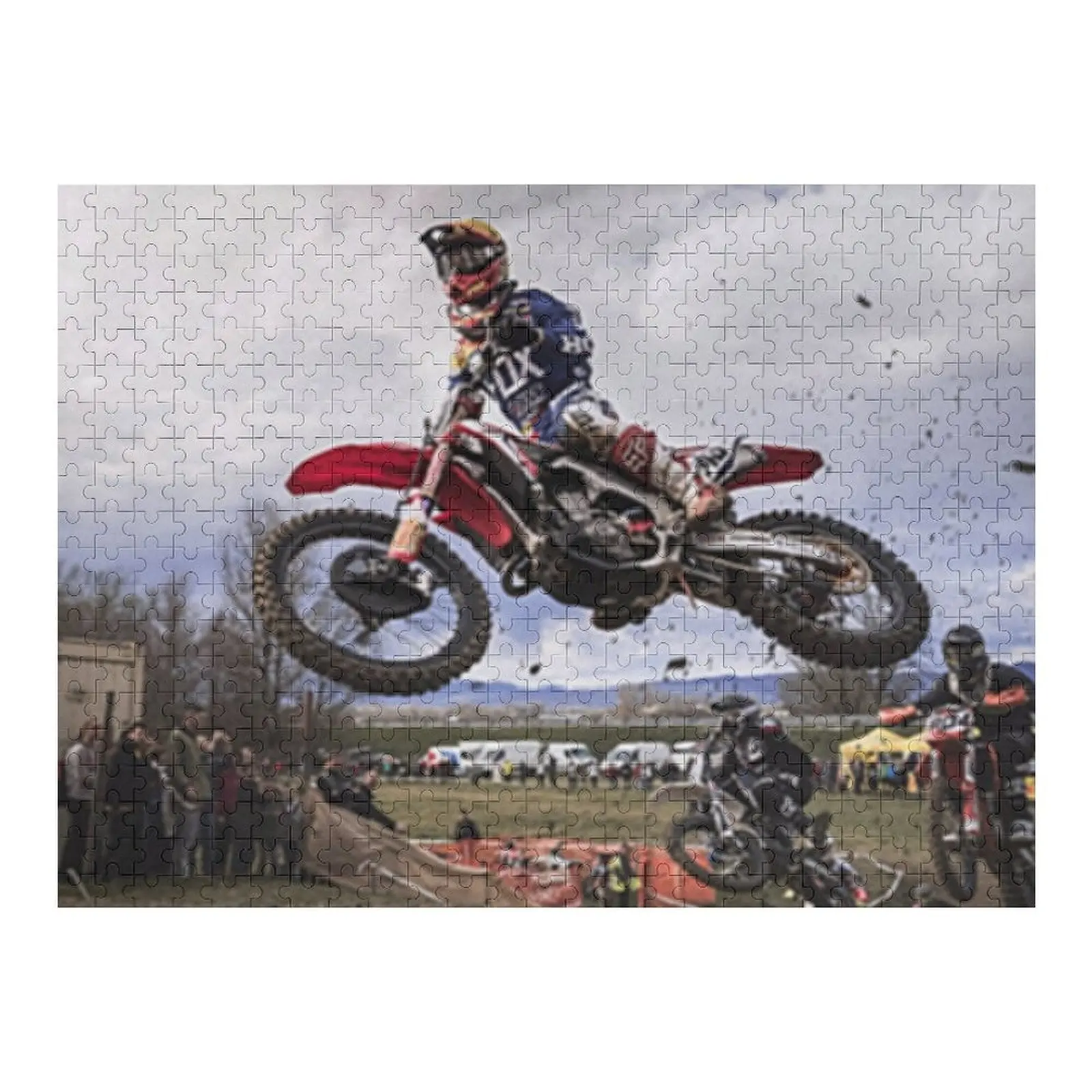 

Motocross Racer Grabbing Big Air Jigsaw Puzzle Name Wooden Toy Custom Wooden Name Personalised Christmas Gifts Puzzle