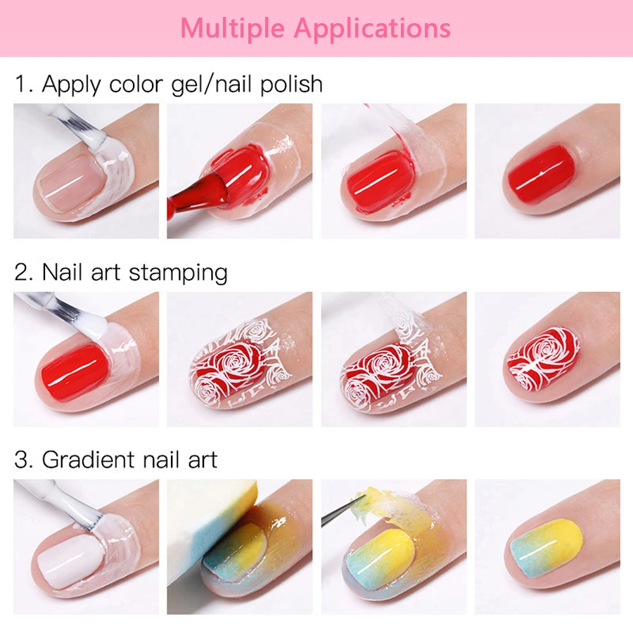 15ml 네일 필 오프 네일 라텍스 테이프 젤 네일 폴리쉬 보호 도구 및 네일 젤 폴리쉬 리무버 세미 퍼머넌트 바니쉬 키트