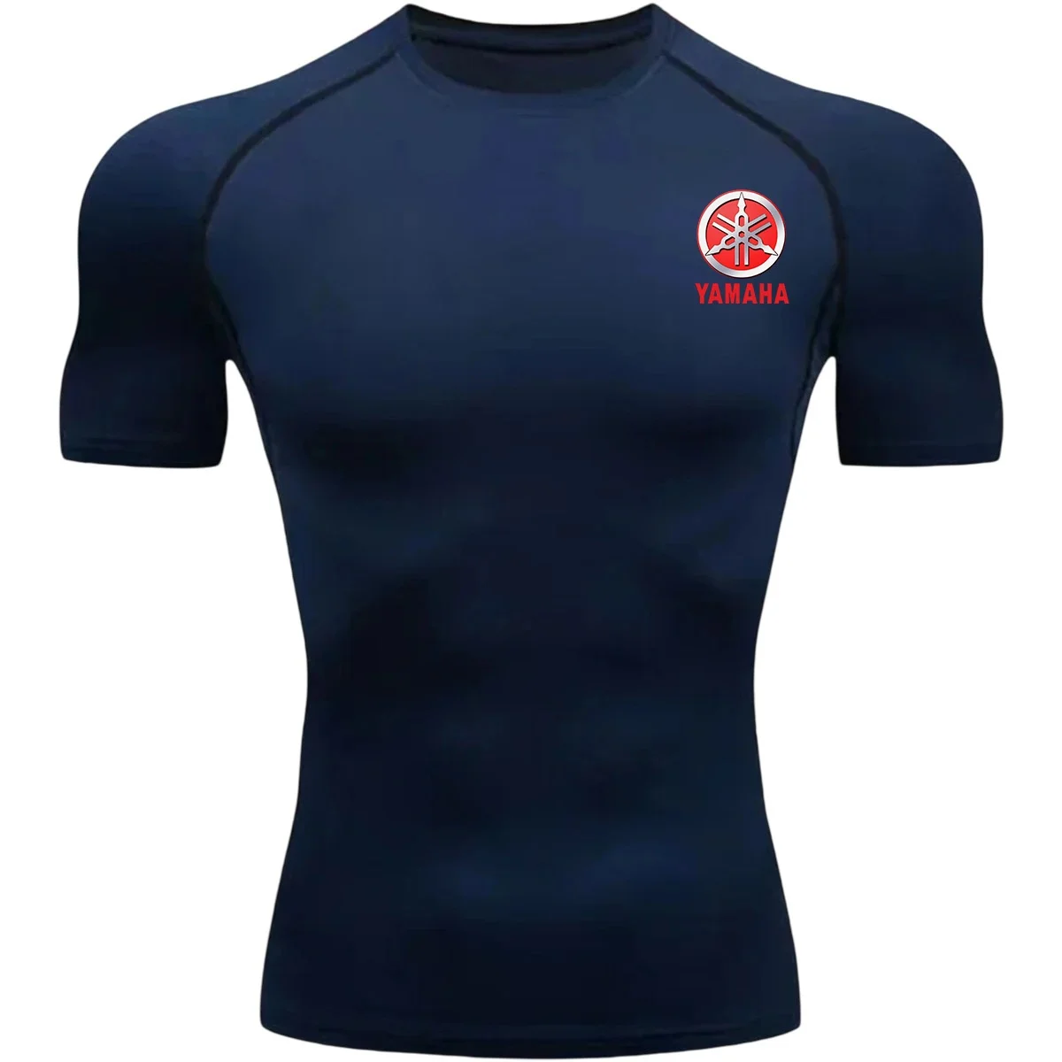 Men's Summer V-Neck Fitness Sports Bra Quick-Drying Gym Workout Running T-Shirt Yamaha Logo Men's Sports Top