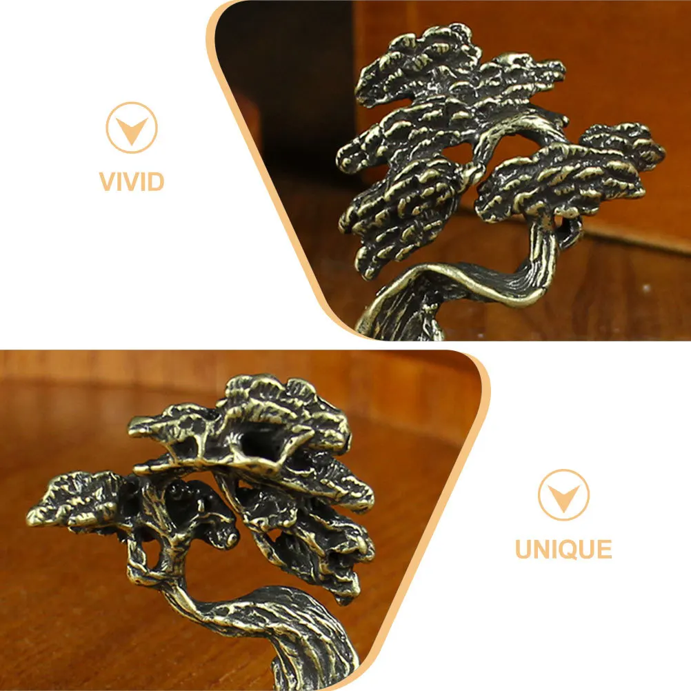 

Brass Pine Decoration Small Desktop Ornament Retro Style Long Lasting Good Luck Prosperity Brass Pine Figurine