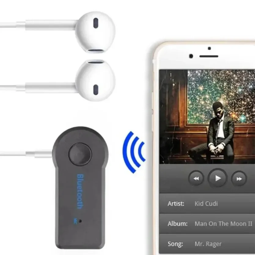 XIKCU 2 In 1 Bluetooth 5.0 Transceiver Wireless Audio Adapter 3.5mm Music AUX Car Bluetooth Receiver Bluetooth Adapter for PC image 3