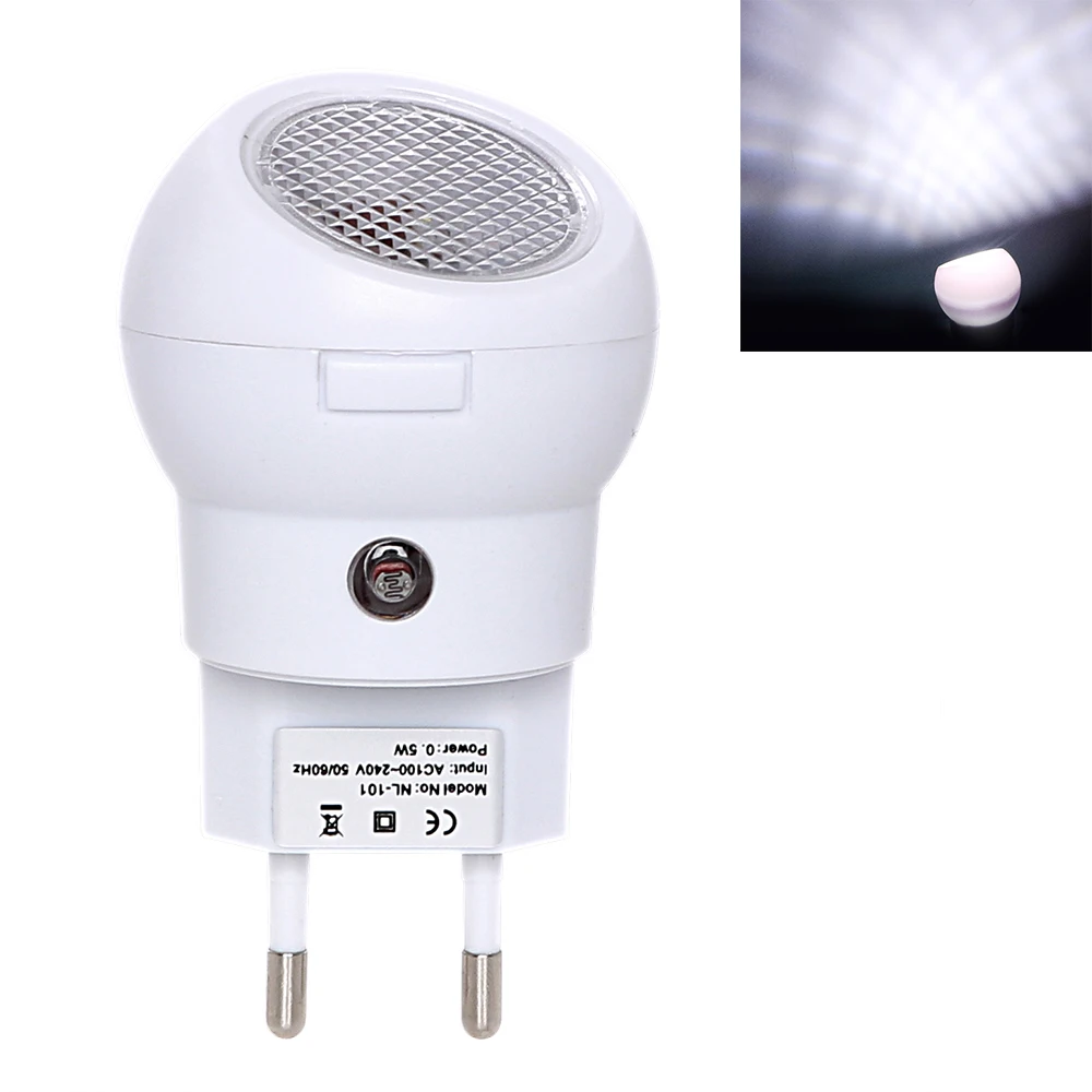 360 Manual Rotation Night Light EU Plug LED Bedroom Lamp Atmosphere Convenience Light Sensor