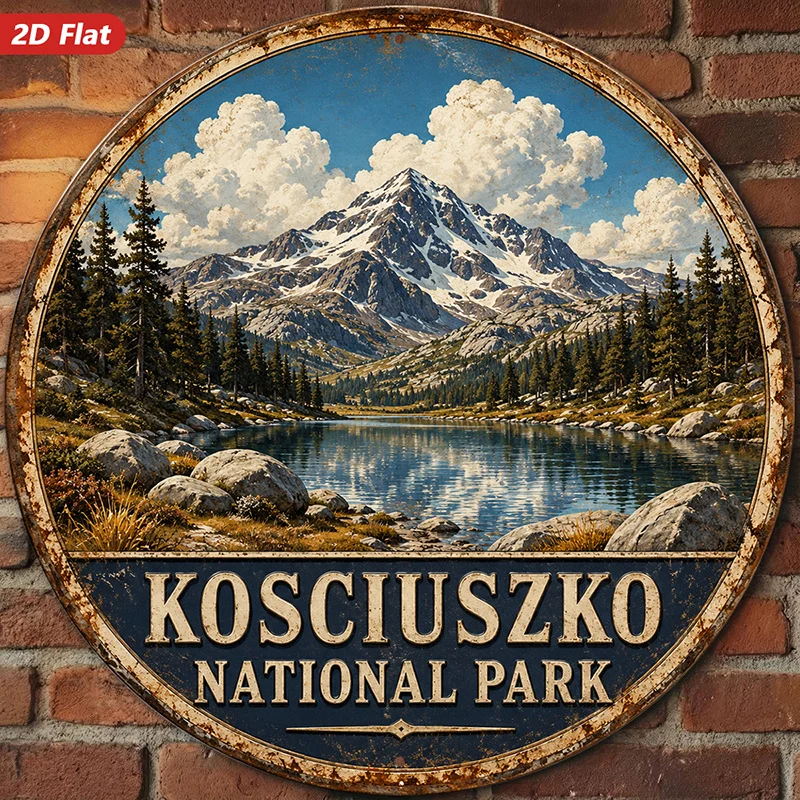 CIFBUY Rustic Aluminum Wall Art Waterproof Durable Forest Lake Landscape Metal Sign For Indoor Outdoor Home Office Decor