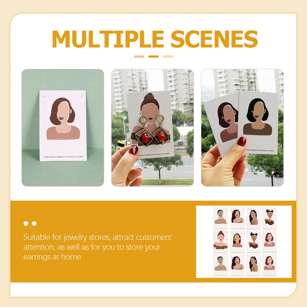 

100Pcs Paper Earring Cards for Selling Display Jewelry Holder Cards with Holes Ear Studs Necklace Storage Organizer Home Store
