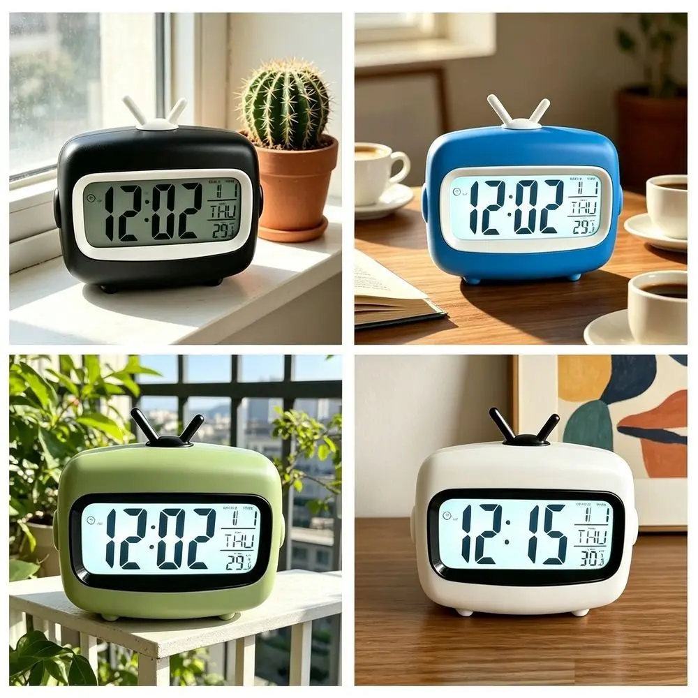 Press Top Screen Visual Timer Ultra Silent Visualization Light Up Clock Self-discipline TV Shaped Kitchen Timer