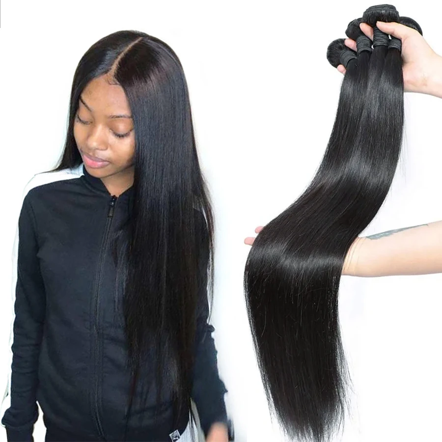 

FDX 30, 32, 34, 36, 40 дюймов, прямые пучки волос, индийские шелковистые прямые волосы, пучки человеческих волос, пришивные плетения, наращивание волос Remy