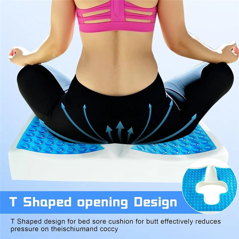 

A95I-Bed Sore Cushions Triangular Slope Design, Anti Bedsore Cushion For Butt Featuring T Shaped Opening Breathe Freely Fiber