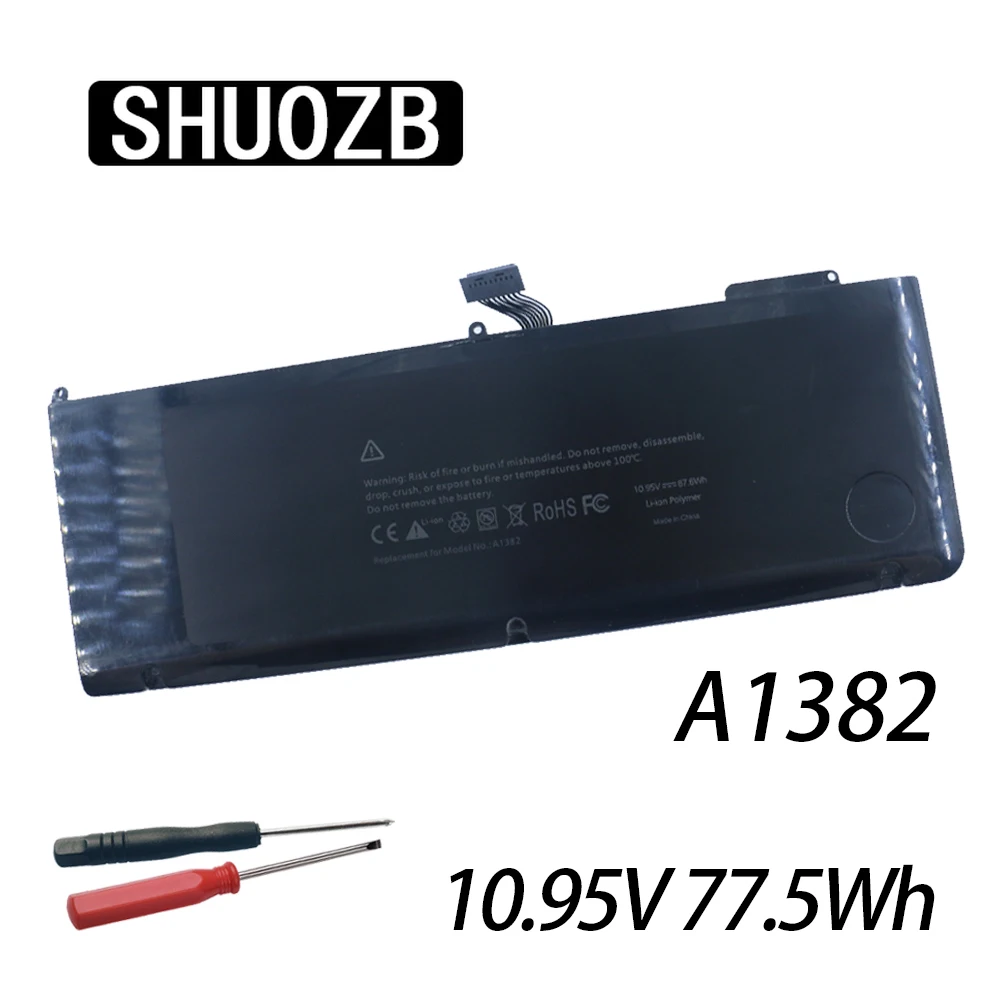 SHUOZB 10.95V A1382 Laptop Battery For Apple MacBook Pro 15