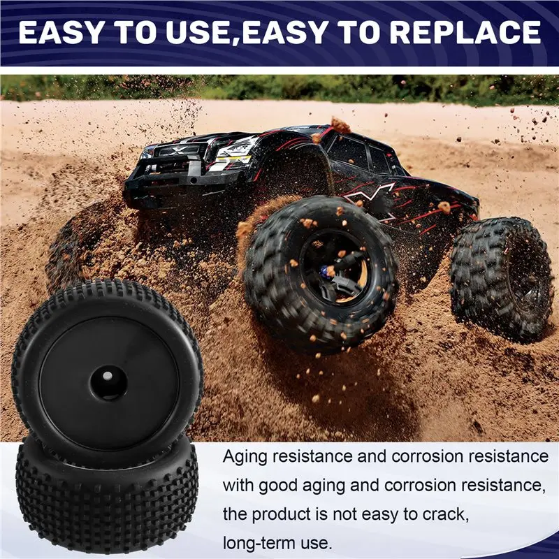 ABJA-For Tamiya Xray Xb2 Serpent Srx2 Tekno Compatible 4PCS 1/10 RC Off-Road Buggy Car Wheel Tires Wear-Resistant Off-Road Tires
