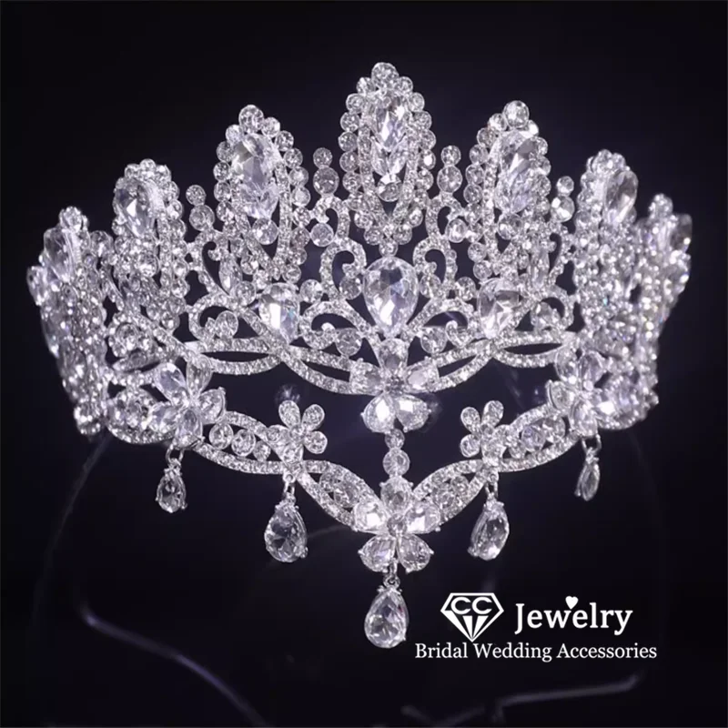 

CC Tiaras and Crowns Wedding Hair Accessories Bridal Headbands Engagement Hairwear Women Headpiece Flower Shape Diadems AN470