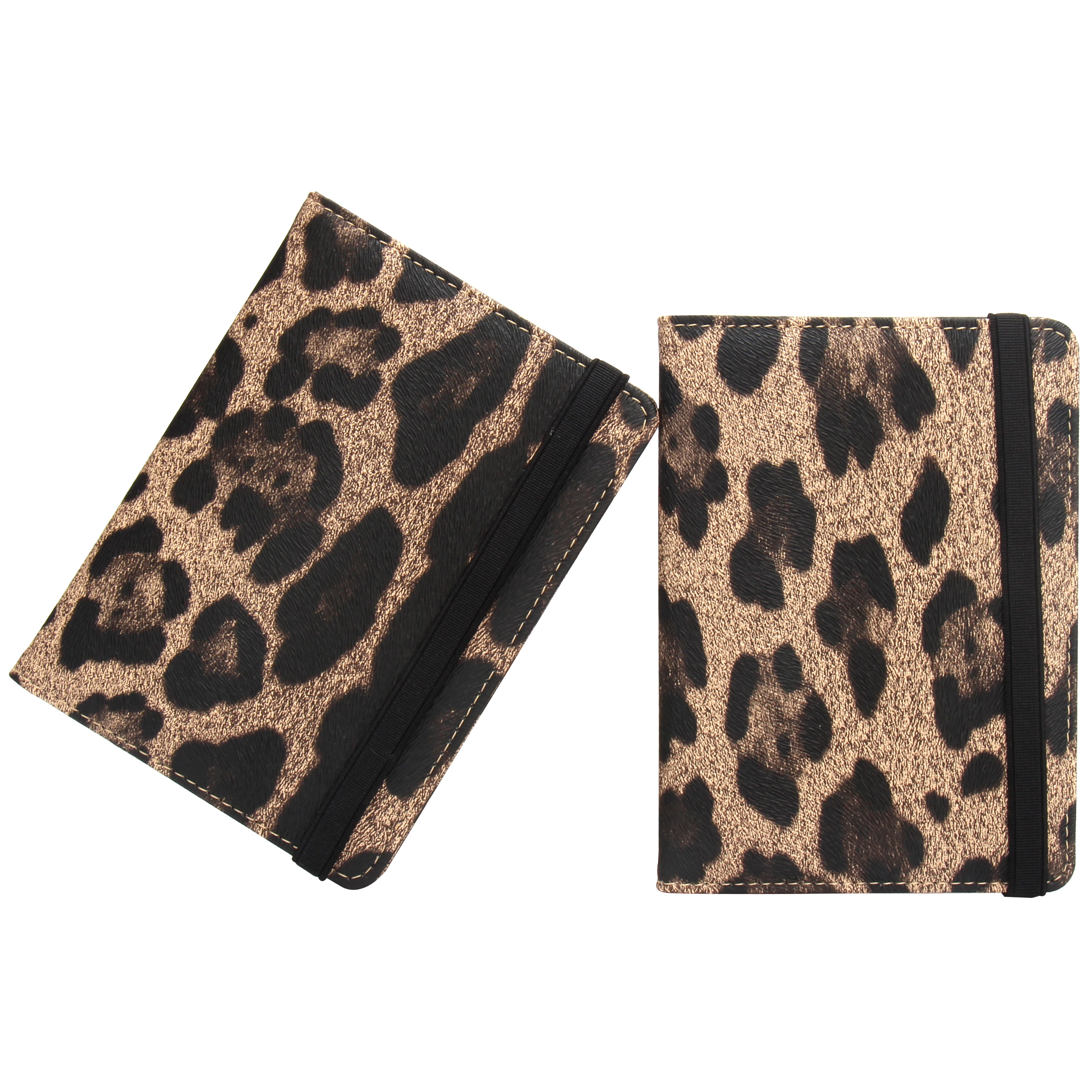 Leopard pu Leather Passport Cover Travel with bandage Bag Passport Case Built in RFID Blocking Protect personal information