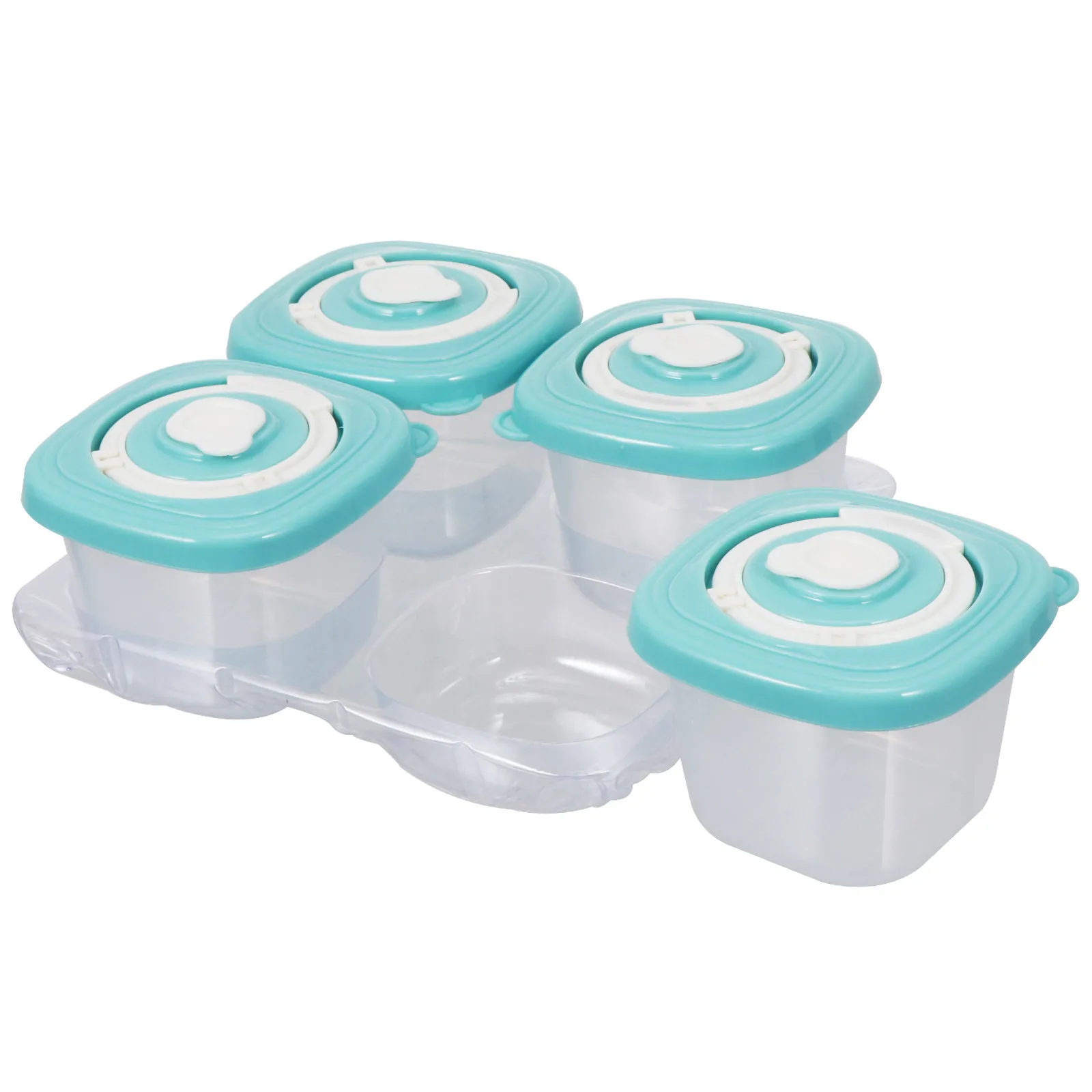 

4Pcs Infant Food Storage Box Reusable Plastic Freezer Safe Portable Snack Container for Baby Puree Toddler Meals Travel Feeding