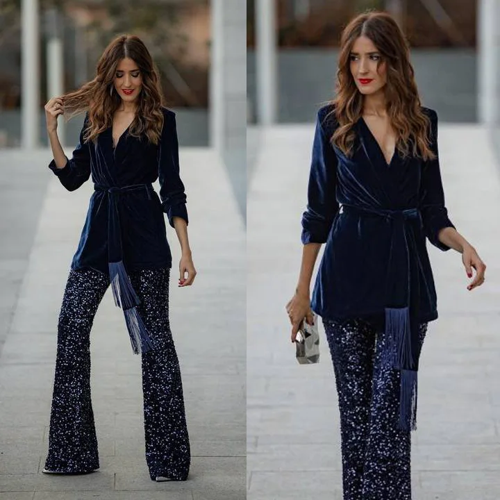 

Casual Velvet Fringed Outerwear Loose Collar Belted Coat for Women Autumn Winter Faion Ele Color Long Sve Coat