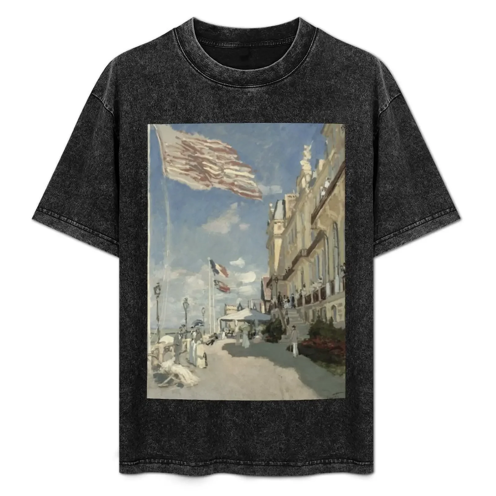 Hotel des Roches Noires - Trouville by Claude Monet T-Shirt vintage anime shirt blacks mens cotton t shirts