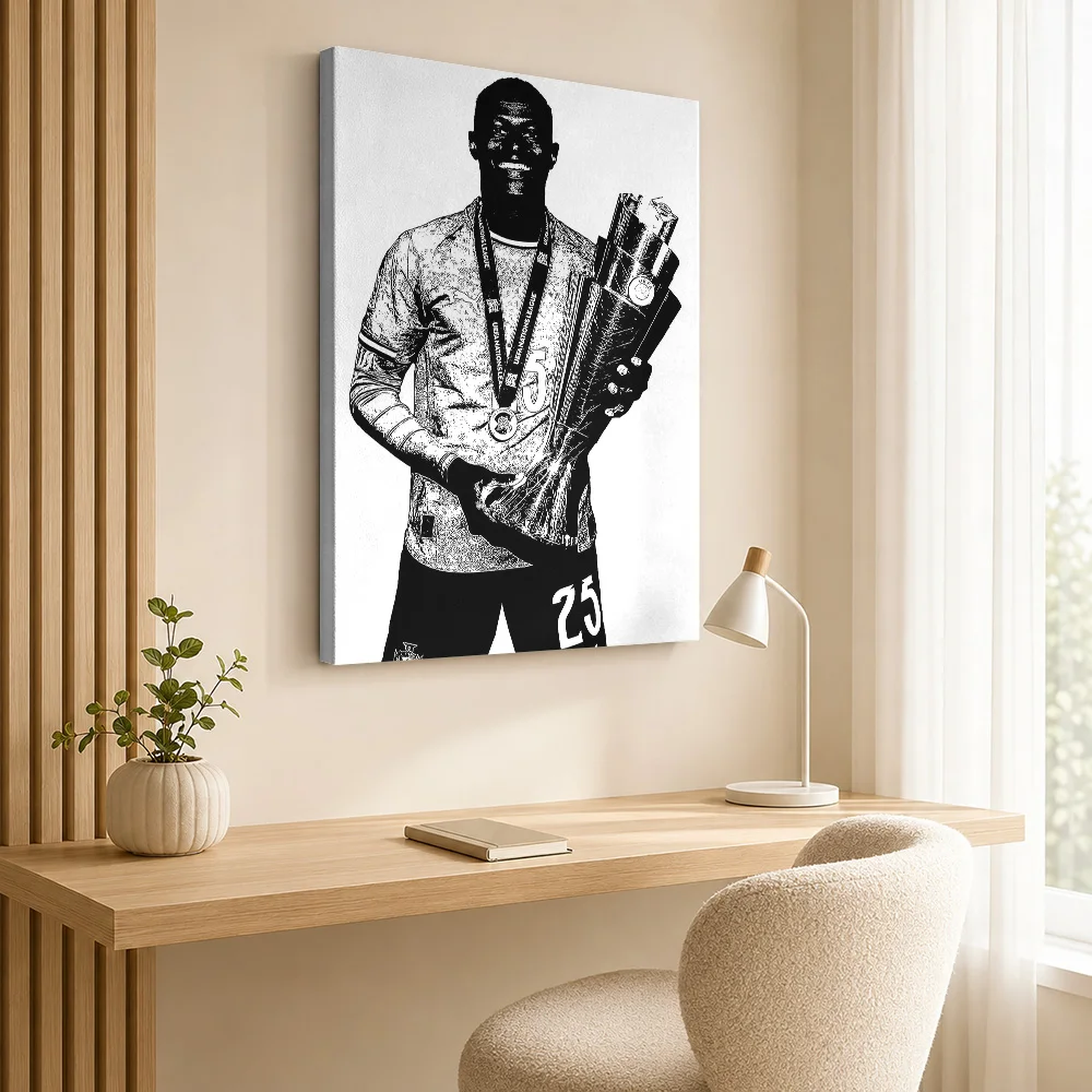 MVP Soccer Training Canvas Poster Digital Illustration Wall Decor With Customized Photo For Teen Bedroom Ideal Supporter Gift