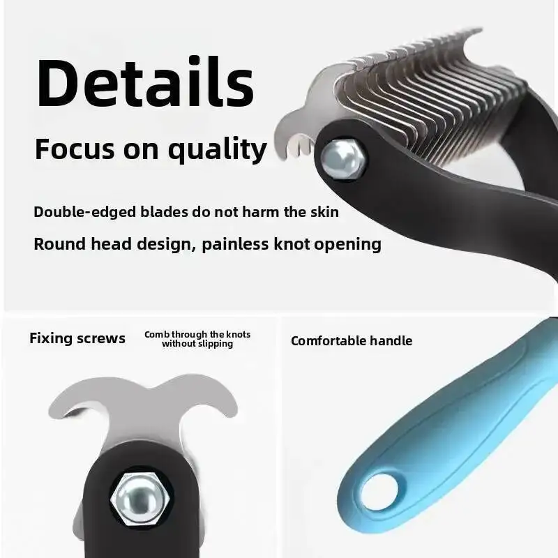 New Professional Pet Cat Hair Removal Comb Brush Dog Grooming Shedding Tools Puppy Hair Shedding Trimmer Pet Fur Trimming Combs gallery 1