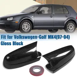 2PCS Carbon Look Add on Side Door Mirror Cover Rearview Caps For VW Jetta Golf MK4 Passat 1999-2004 Rear view Mirror Cover