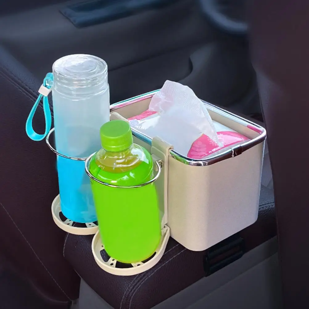 

Car Tissue Box Storage Arm Rest Cup Holder Multifunctional Organizer Large Space ABS Corrosion Resistant Car