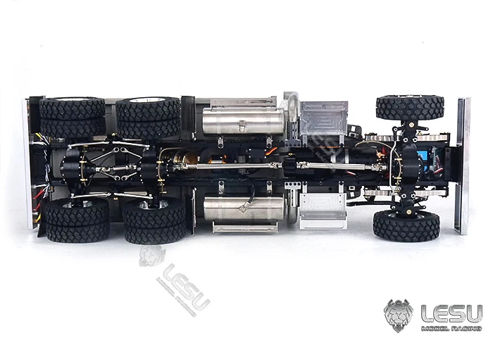 LESU1/14 6x6 Metallo Idraulico RC Dumper Modello di Camion Ribaltabile W/O Cabina Luce Sistema Audio RC Modello TH20217