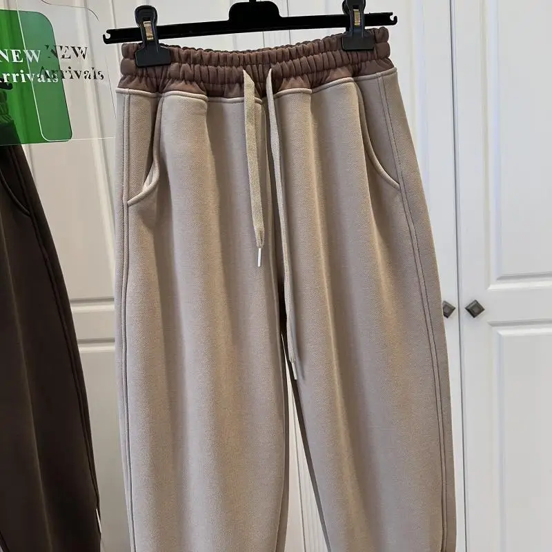 

Мужские свободные брюки-харлан на флисовой подкладке, осенне-зимние, больших размеров, в стиле ретро, прямые, с эластичным поясом