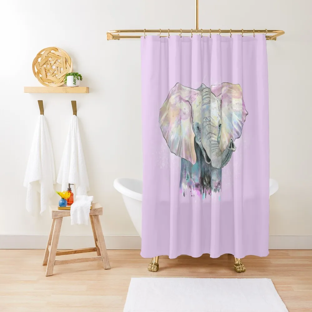 

Elephant Splash Watercolor Shower Curtain Shower Waterproof Bathroom Showers Bathroom Fabric Shower Bath Curtain