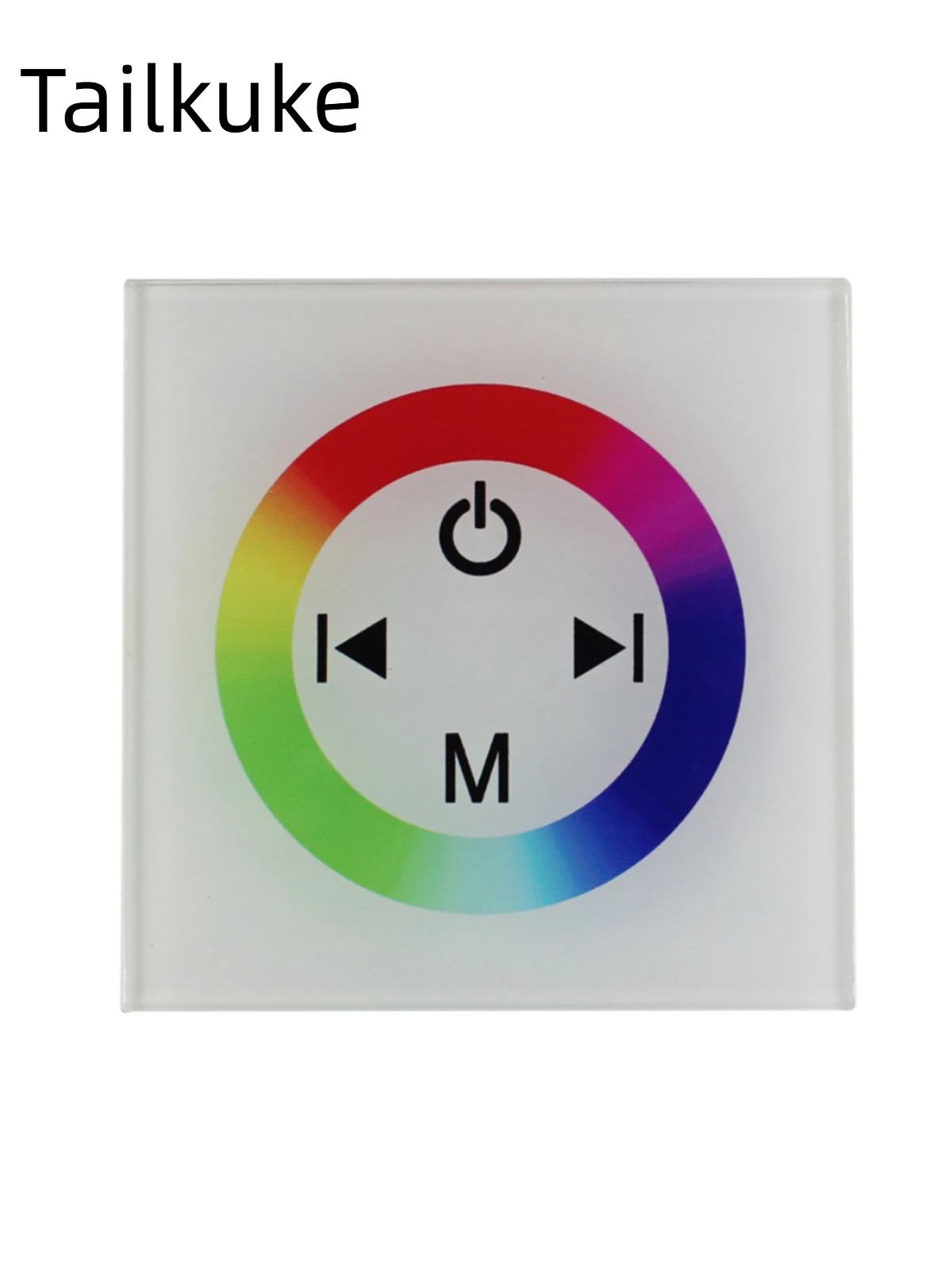 Touch glass panel LED controller seven color RGB light strip panel light color dimmer 86 type wall switch