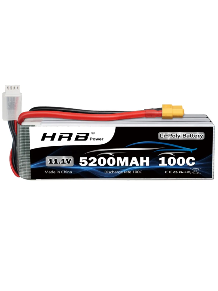 HRB 3S 11,1 V Lipo-Akku 5200 mAh RC Lipo 100C Akku mit XT60-Anschluss für 1/10 1/12 RC Car Truck Monster RC Flugzeug Boot