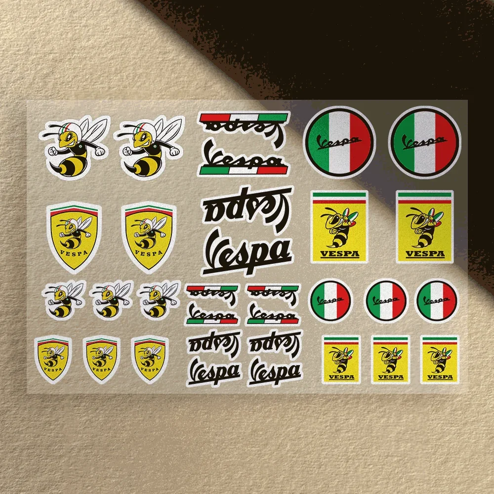 

Motorcycle Sticker Waterproof for Helme Tank Car Body Bicycle Universal Vinyl Decal V-VESPA