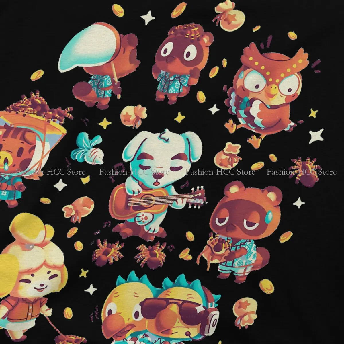 Cute Characters Newest Polyester TShirts Animal Crossing：Pocket Camp Male Graphic Streetwear T Shirt O Neck