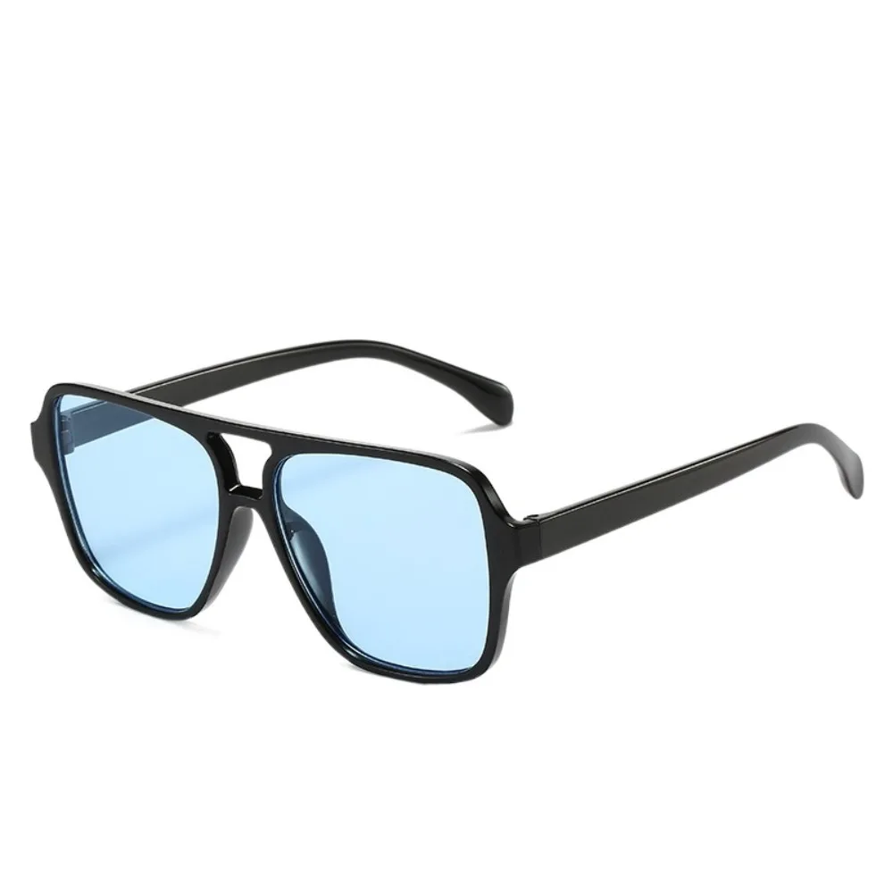 Vintage Big Frame Square Sunglasses Double Beam UV400 Pilot Sun Glasses Punk Leopard Print Retro Eyewear Unisex