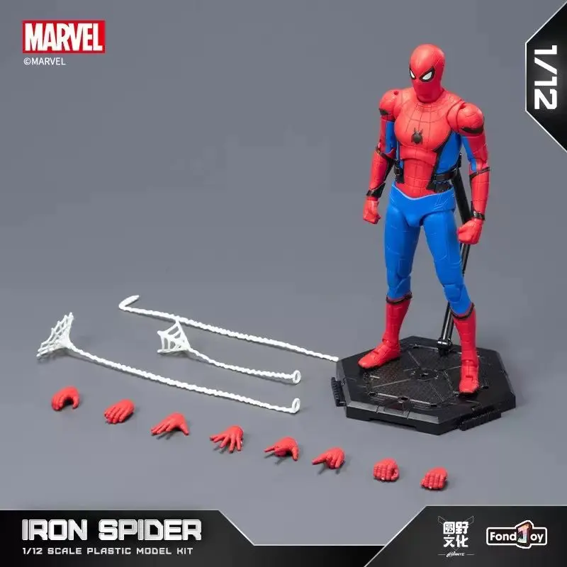 Fondjoy Spider-Man Stark Anzug Bewegliche Gelenke Actionfigur ABS-Material Modellbausatz Lernspielzeug Kindergeschenke Zusammengebautes Modell