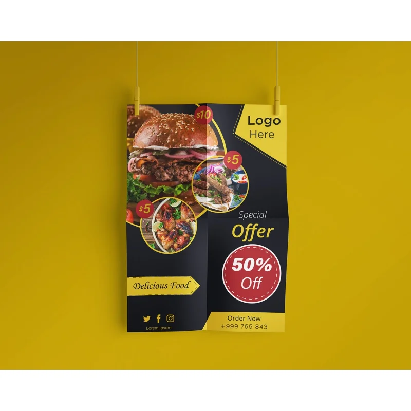 Flyers offset para Hamburger Publicidade, Produto Personalizado, A4, A5, A6 Tamanho