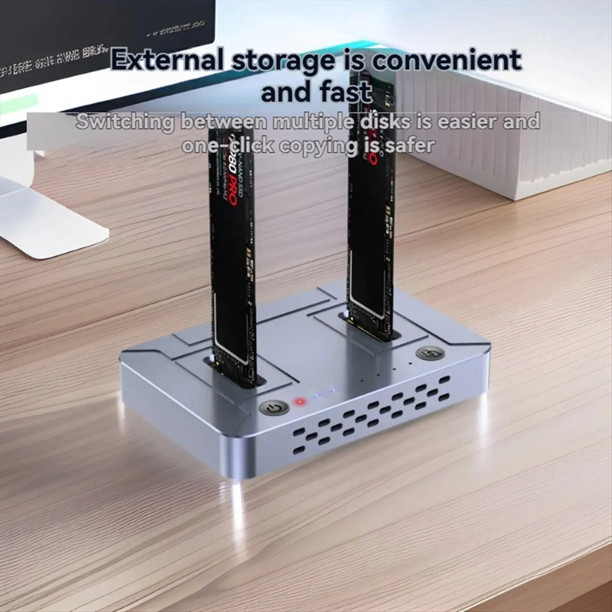 Dual-Bay M.2 NVME NGFF SSD Clone Docking Station 20Gbps USB3.2 GEN2 Type C OFFline Cloner Duplicator NVME PCIE Enclosure
