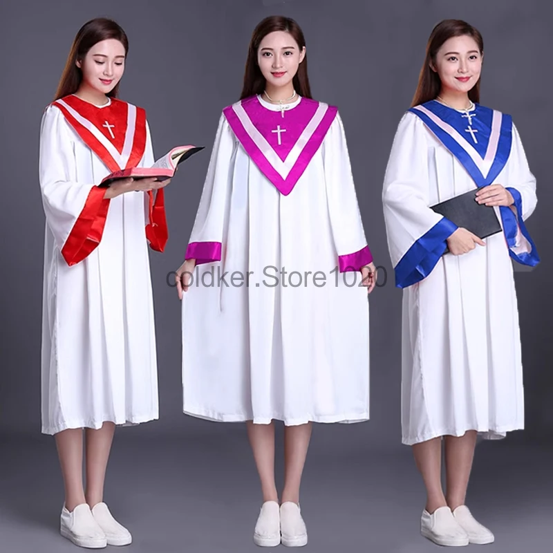 New Women Church Choir Worship Dress Vintage Christ Jesus Taught The Holy Clothes Woman Clergy Robes Poetry Class Costume