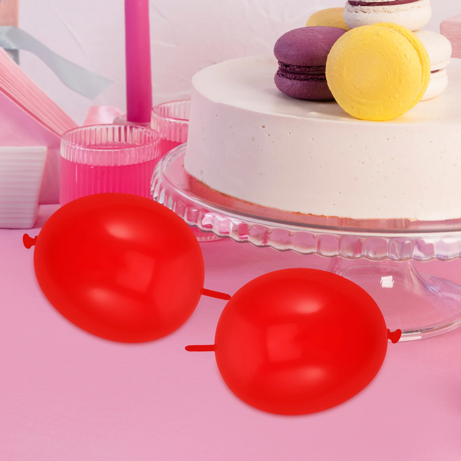 

100Pcs Red Birthday Balloons Latex Link Tail Easy Use Party Wedding Balloon Arch Decoration Valentines Day Balloons